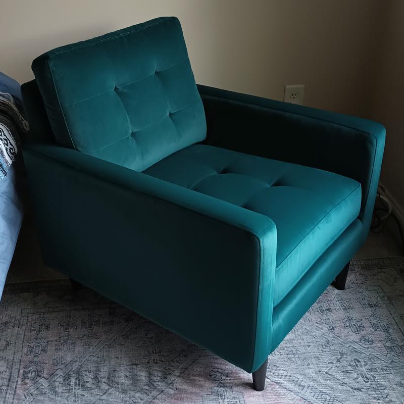 Velvet teal accent online chair