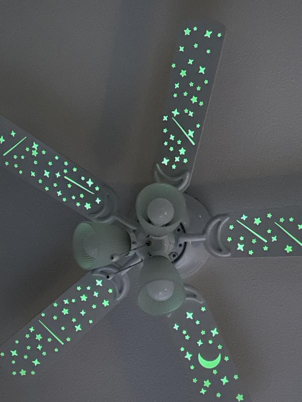 Harbor Breeze Glow in the Dark Ceiling Fan Stickers 5.12-in W x 8.27-in ...