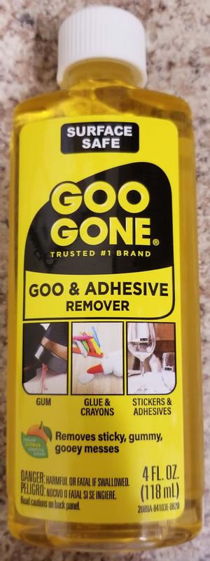 Goo Gone Adhesive Remover 4 oz - Citrus Power Liquid Pour Bottle - Removes  Grease, Stickers, Tar, Gum, Crayon and Tape - Home, Shop, Car, Garage in  the Adhesive Removers department at