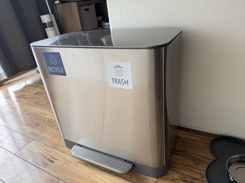 allen + roth Dual Compartment 60 Liter Brushed Silver Steel Kitchen ...