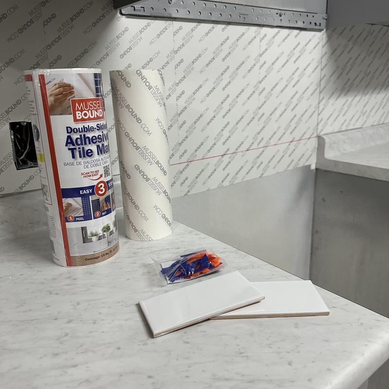 MusselBound Adhesive Tile Mat - double sided adhesive - Easy way to install  wall tile. Double-sided adhesive is available nationwide at Lowe's and  Menards. www.MusselBound.com