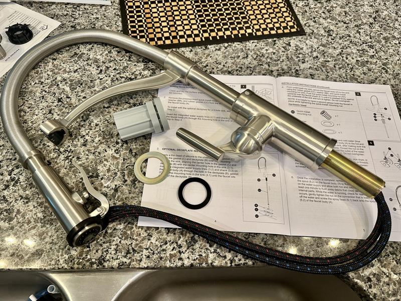 allen + roth Talbert Matte Black Single Handle Kitchen Faucet with ...