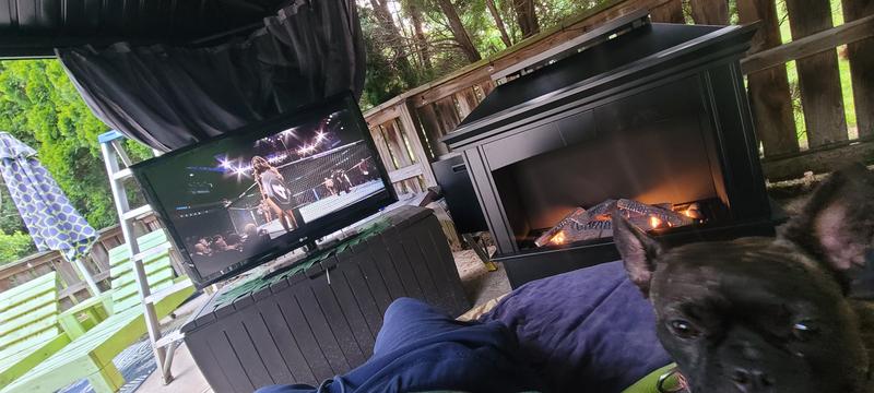 allen + roth 40000-BTU Black Steel Liquid Propane Outdoor Fireplace in ...