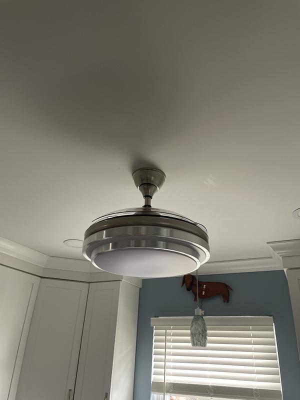 Bella Depot Retractable Ceiling Fan 42, Anderson 22 In Indoor Outdoor Brushed Nickel Ceiling Fan