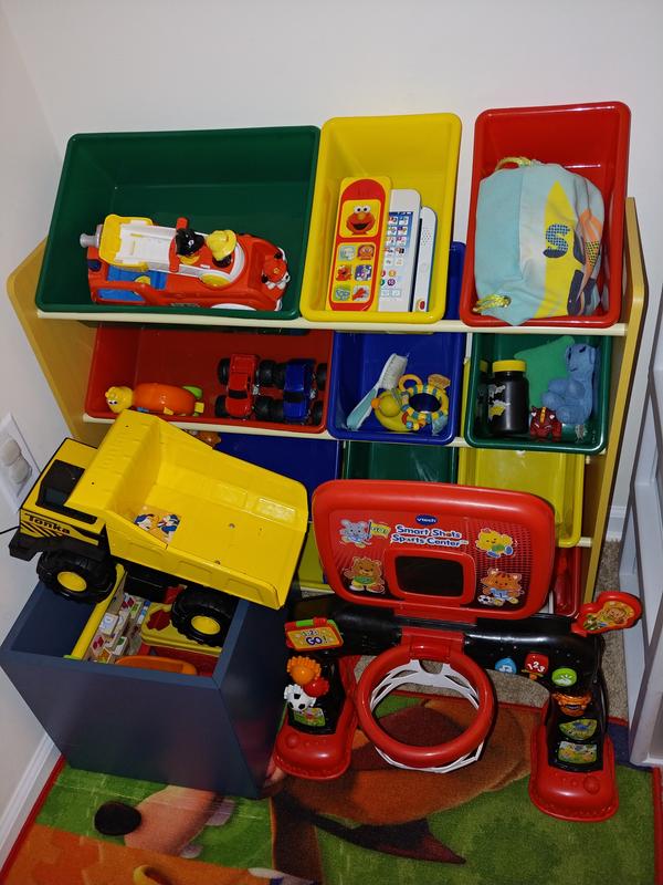 Mind Reader Toy Storage Organizer with 12 Bins, Brown - Removable