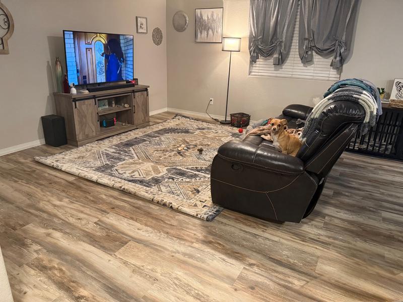 STAINMASTER PetProtect Stockette Oak 12-mm T x 7-1/2-in W x 47-1/4-in L Waterproof Wood Plank Laminate Flooring (22.09-sq ft / Carton)