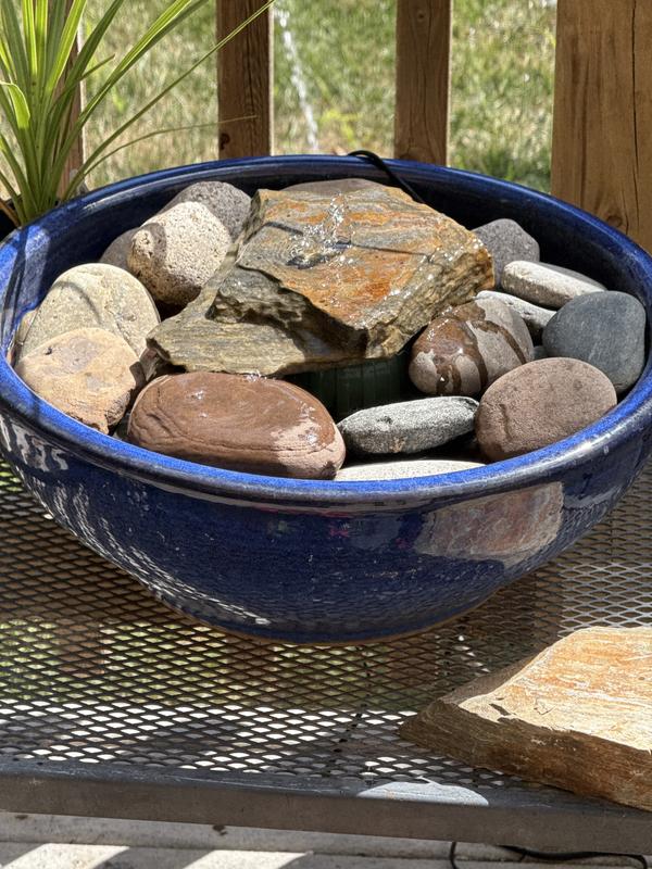 allen + roth Round 13.0-in W x 13.0-in L Blue Glazed ceramic