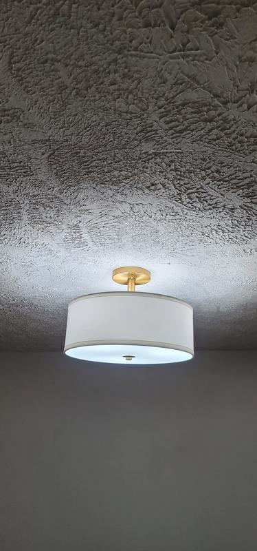 Safavieh Clara 3 Light Gold Semi Flush mount light in the Flush