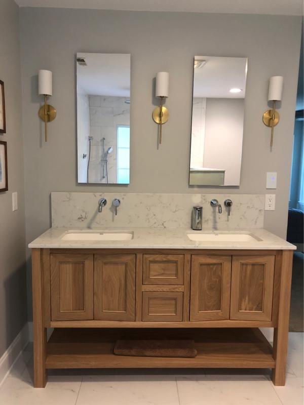 KOHLER Catalan 15-in x 36.125-in Surface/Recessed Mount Anodized Aluminum Mirrored Medicine Cabinet with Outlet