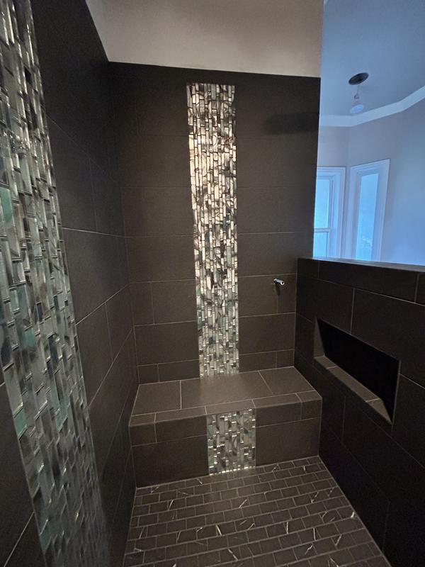 American Olean Carbon Mist Slate Porcelain Bullnose Tile (3-in x 12-in)