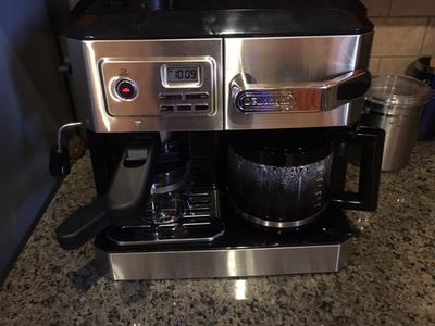 DeLonghi Espresso Machine Combo Drip Coffee Maker BC0330T Stainless Black-  Works