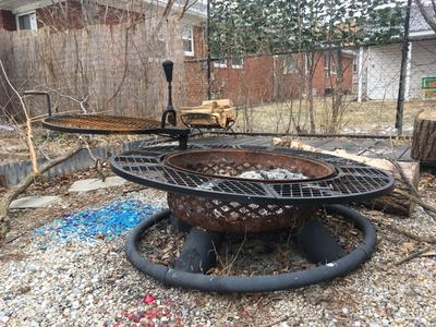 Black Steel Wood Burning Fire Pit, Big Horn Outdoors Fire Pit