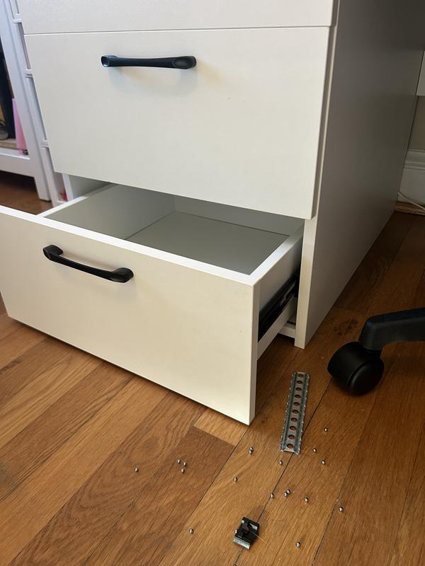 VERYKE 43.5 Inch Computer Desk 4 Large Storage Drawers White Gaming ...