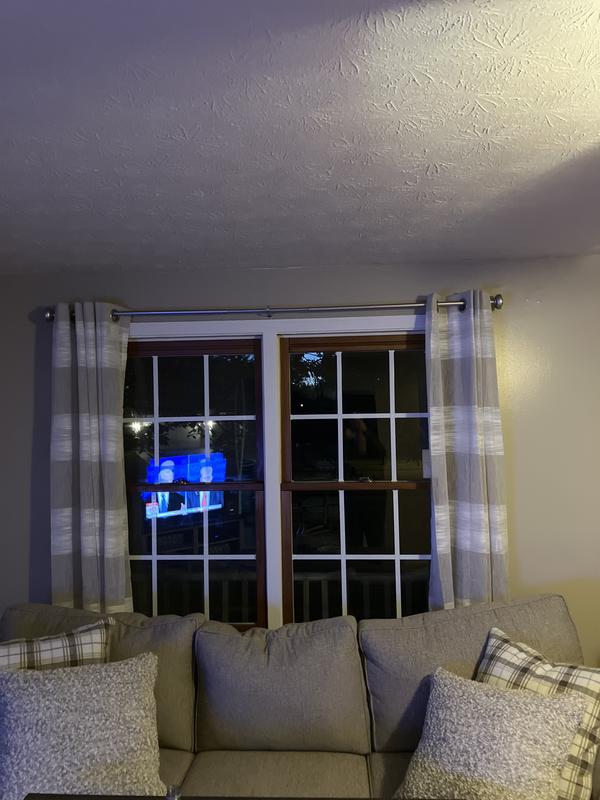 allen + roth 84-in Tan Plaid Light filtering Standard lined Grommet ...