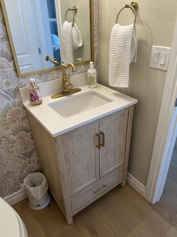 Style Selections Walshe 49-in Light Wood Undermount Single