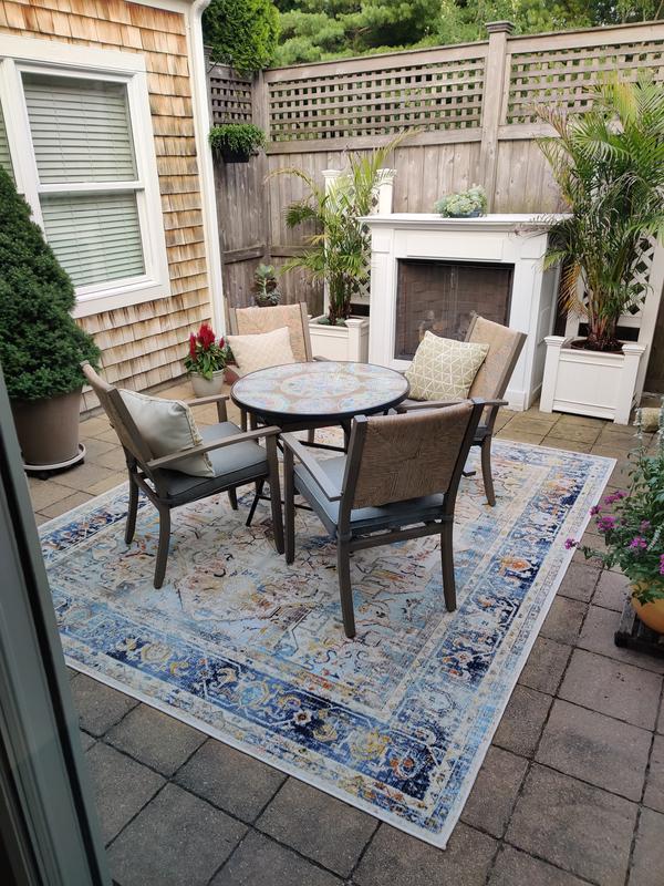 allen + roth Townsend Set of 4 Wicker Brown Steel Frame Stationary ...