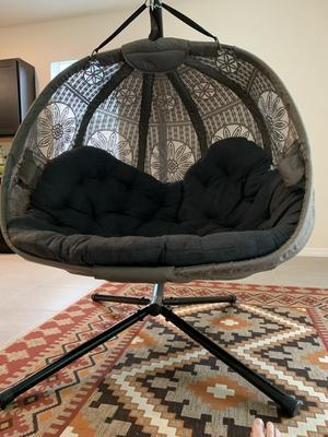 Furkan pumpkin double online swing chair with stand