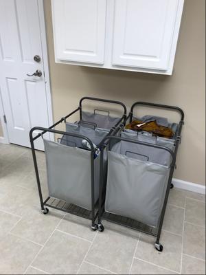 Style Selections 41.34-in x 22.64-in x 14.57-in Freestanding Metal Laundry Organizer