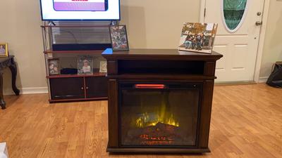 Greentouch 31.5-in W Mahogany Infrared Quartz Electric Fireplace in the  Electric Fireplaces department at Lowes.com