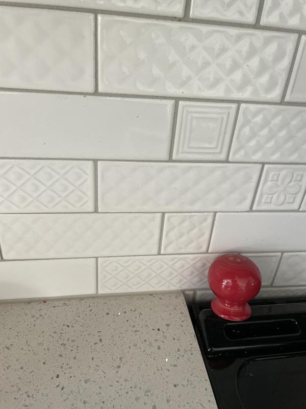 Boutique Ceramic Boutique White 9-in x 15-in Glazed Ceramic Brick Mosaic Wall Tile
