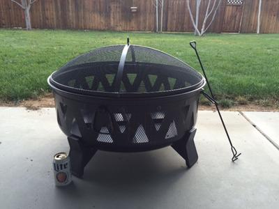 Wood Burning Fire Pits, Garden Treasures Deep Bowl Steel Fire Pit