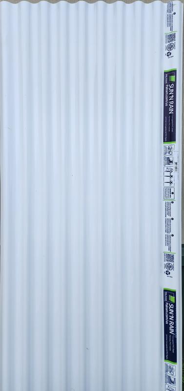 SUN 'N RAIN PALRAM 2.2-ft x 6-ft Corrugated Translucent Blue PVC ...