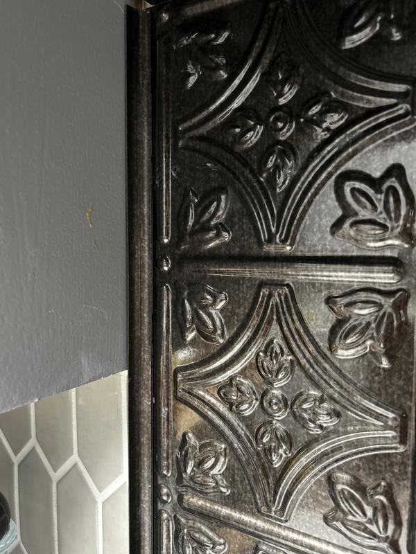 Fasade 0.55-in W x 18-in L Crosshatch Silver PVC Inside