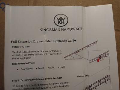 Kingsman Hardware 12-in Self-Closing Side Mount Drawer Slide 100-lb Load Capacity (6-Pieces) | WCDS12-6