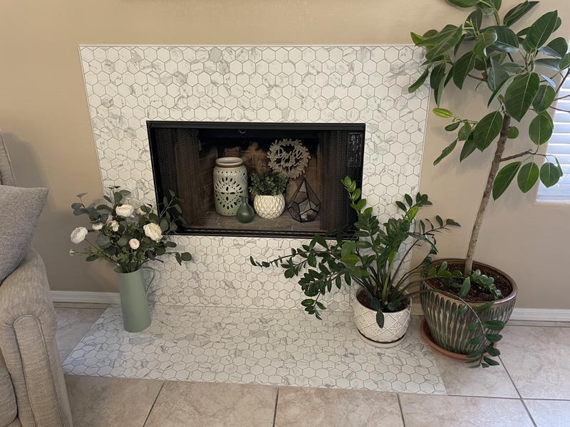 Satori Regent Carrara 12-in x 12-in Matte Porcelain Marble Look Hexagon Mosaic Floor and Wall Tile (0.93-sq. ft/ Piece)