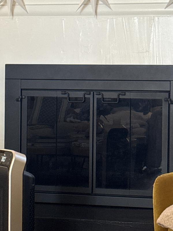 allen + roth Stamford Black Large Bifold Fireplace Doors with