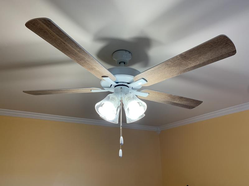 Progress Lighting AirPro Builder Fan 52-in White with White/Antique ...