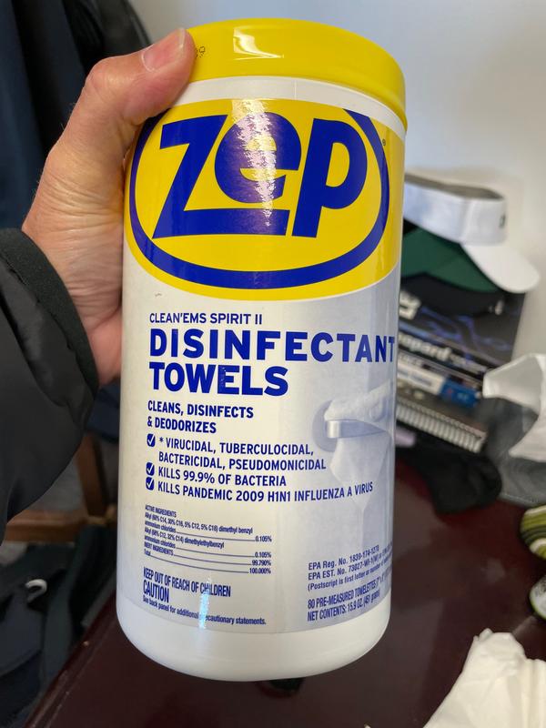 Zep clean'ems spirit ii disinfectant 2025 towels sds