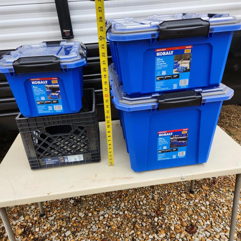 Shop Kobalt (3-Pack) Medium blue Heavy Duty Stackable Tote with ...