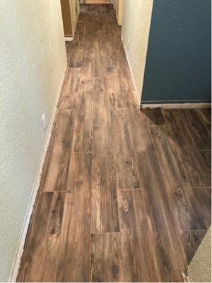 Style Selections Lethbridge Pine 8-in x 48-in Glazed Porcelain Wood Look Floor Tile