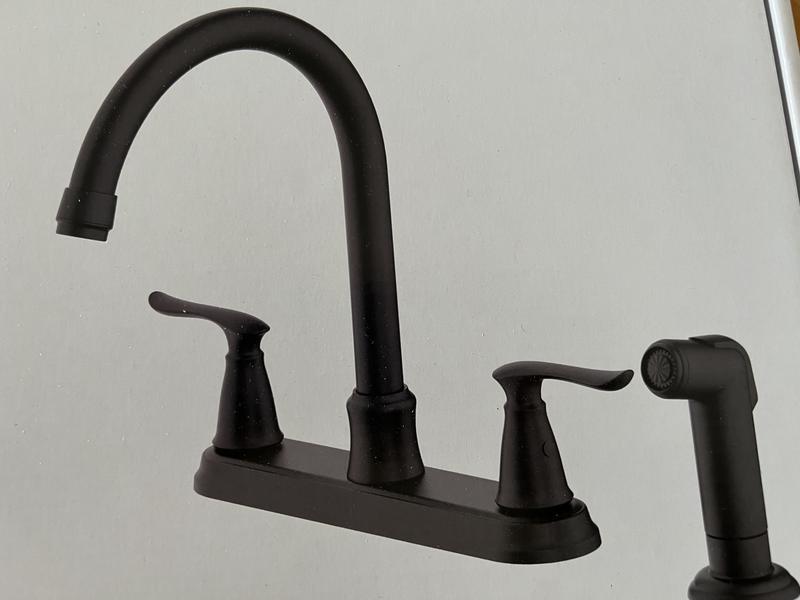 Project Source Laural Matte Black 2-handle High-arc Kitchen Faucet