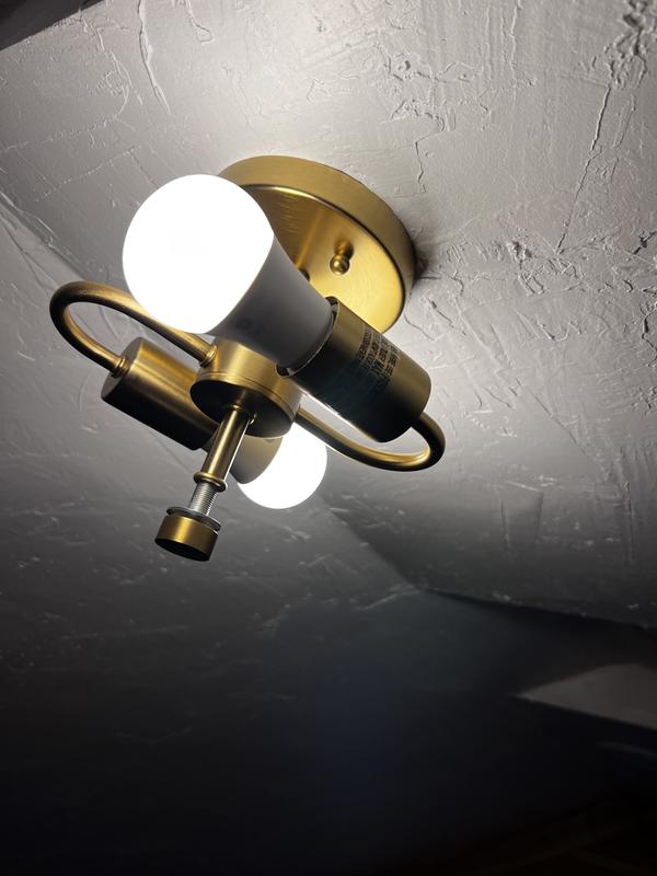 allen + roth Fowler 2 -Light 13.25-in Brushed Nickel Semi Flush Mount ...