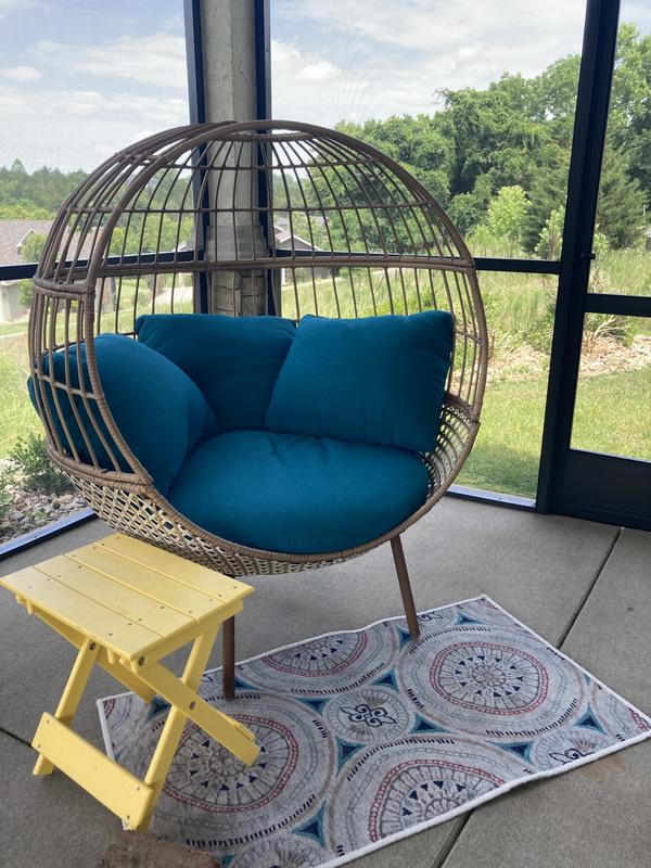 Origin 21 Brennfield Woven Teak Steel Frame Stationary Egg