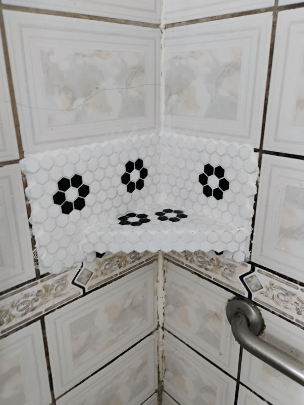 Affinity Tile Metro 1 in. Hex Glossy White Single Flower 10