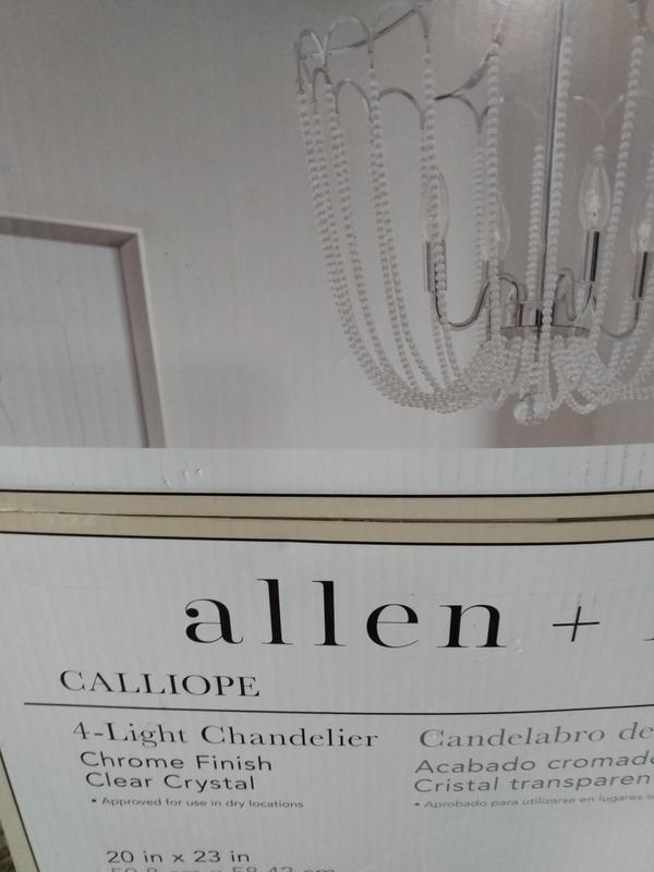 allen + roth Calliope 4-Light Chrome Modern/Contemporary Crystal ...