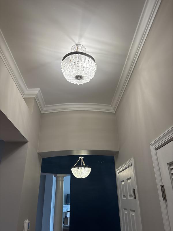 allen + roth Fisher 13.2-in Distressed white Indoor 2 -Light Semi-flush ...