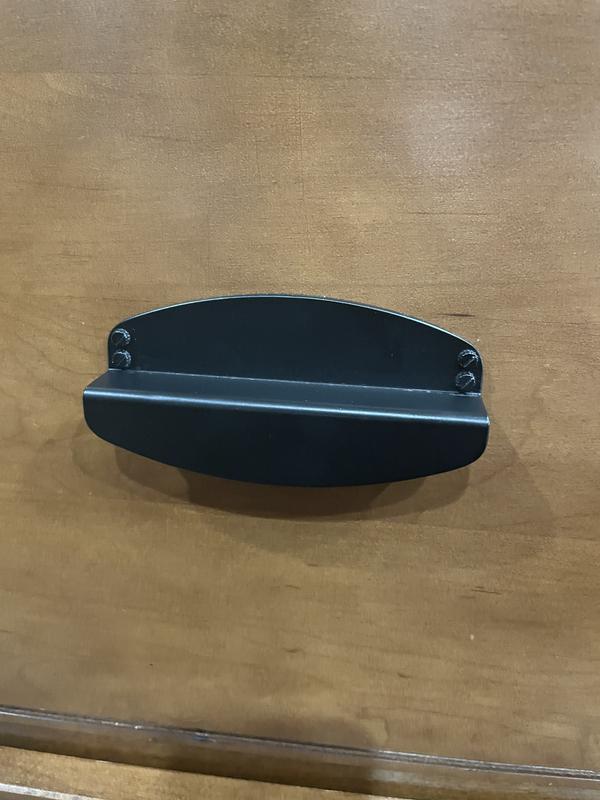 Brainerd Riveted Farmhouse 3-in or 3-3/4-in (76Mm or 96mm) Center to Center Matte Black Dual Mount Rectangular Cup Drawer Pull