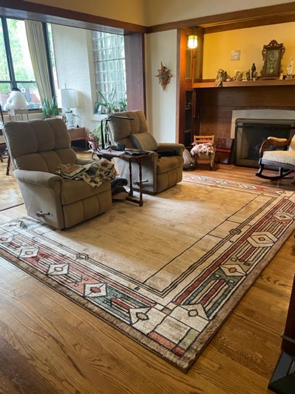 allen + roth Woodland 4 x 6 Brown Indoor Geometric Lodge Area Rug in the  Rugs department at