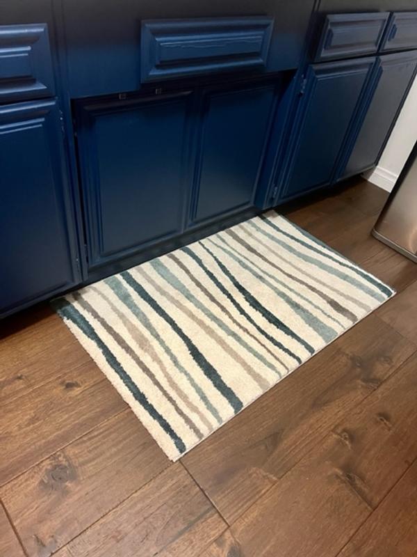 Origin 21 Oceanscape 5 X 7 (ft) Blue Indoor Stripe Mid-century Modern ...