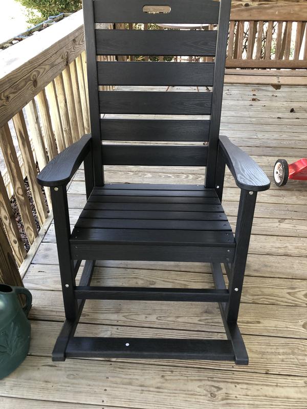 JEAREY Ergonomic Patio Adirondack Rocking Chair with Contoured Seat ...