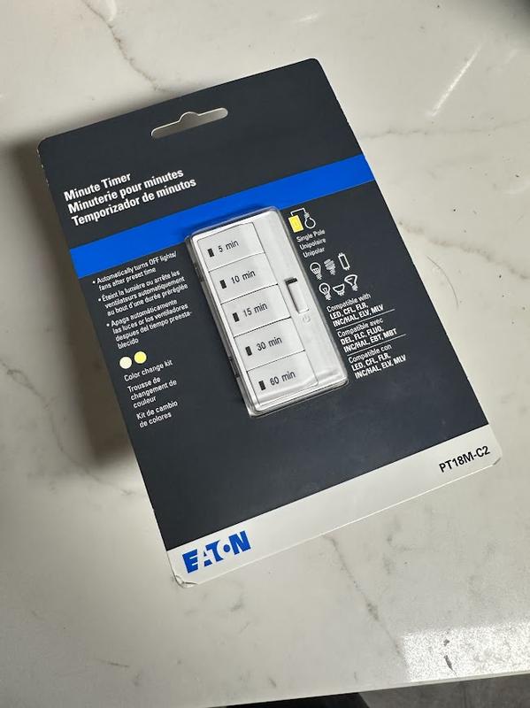 Eaton 15-Amps 120-volt In-wall Countdown Lighting Timer PT18M-C2-KB-LW ...