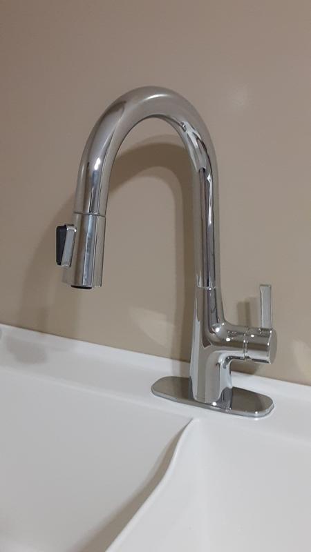 allen + roth Gillen Stainless Utility Faucet with Pulldown Sprayer