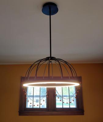 Designer Home Black Transitional Geometric LED Medium Hanging Pendant ...