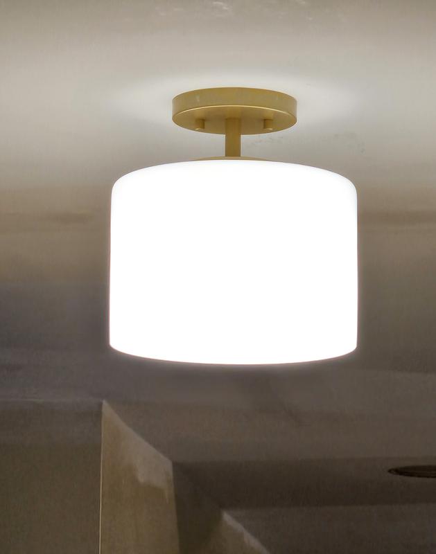 Quoizel Vista 1-Light 10-in Brushed Gold Semi mount light