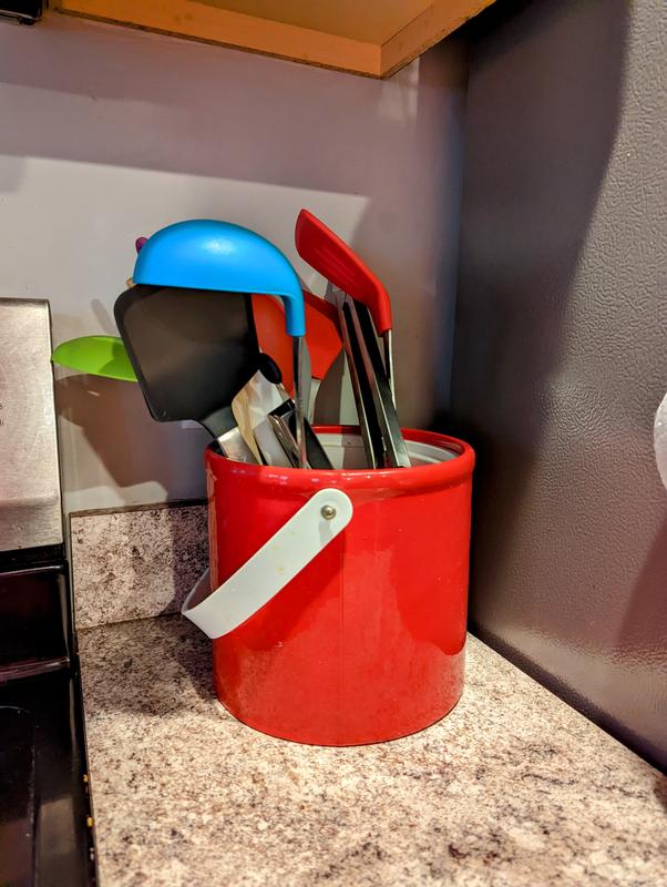 allen + roth Matte Black Steel Freestanding Utensil Crock in the Kitchen Utensil  Holders department at