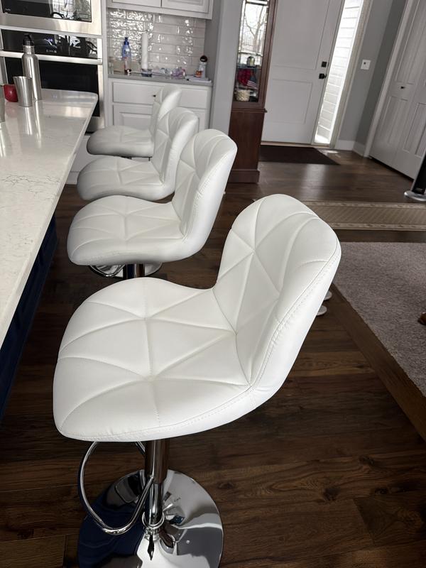 Yaheetech Retro Brown Set of 2 Modern PU Leather Swivel Bar Stools with ...